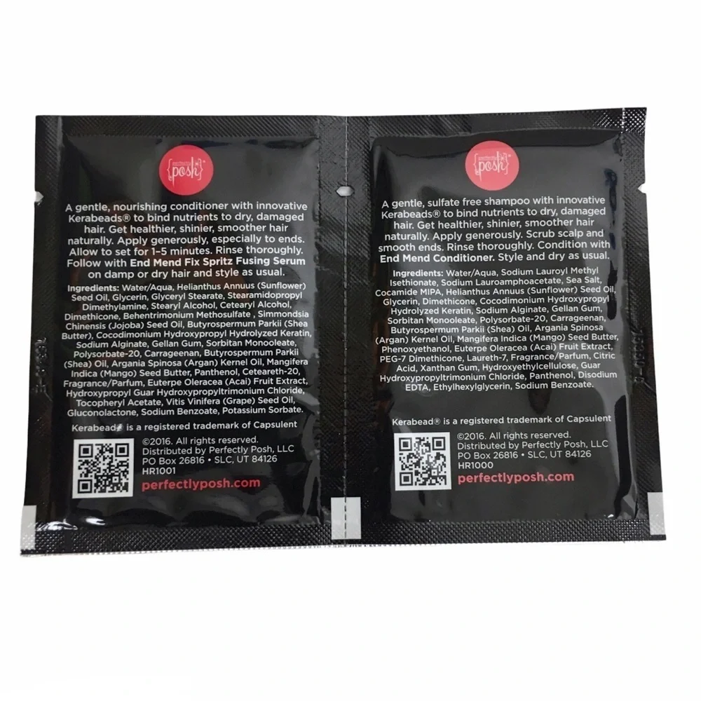 PERFECTLY POSH End Mend Split End Fusing Shampoo Conditioner Sample Packs